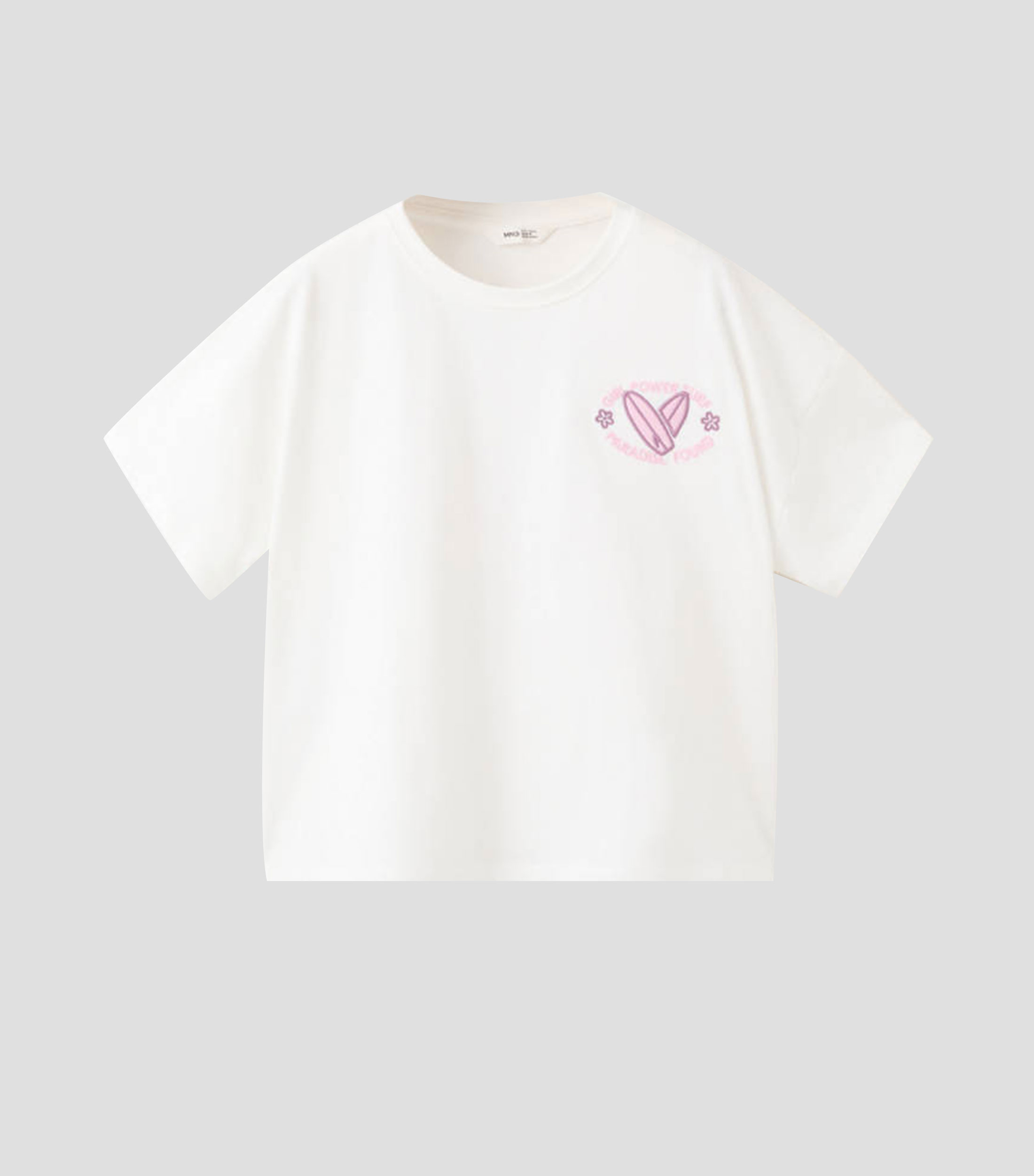 Playera cuello redondo manga corta estampado Niña